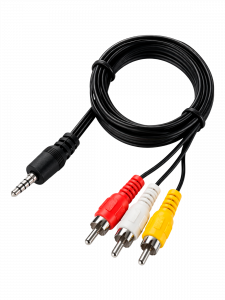 Кабель аудио 3 тюльпана соединительный 3хRCA джек/Jack 3.5, 1.5 метра Орбита OT-AVC01